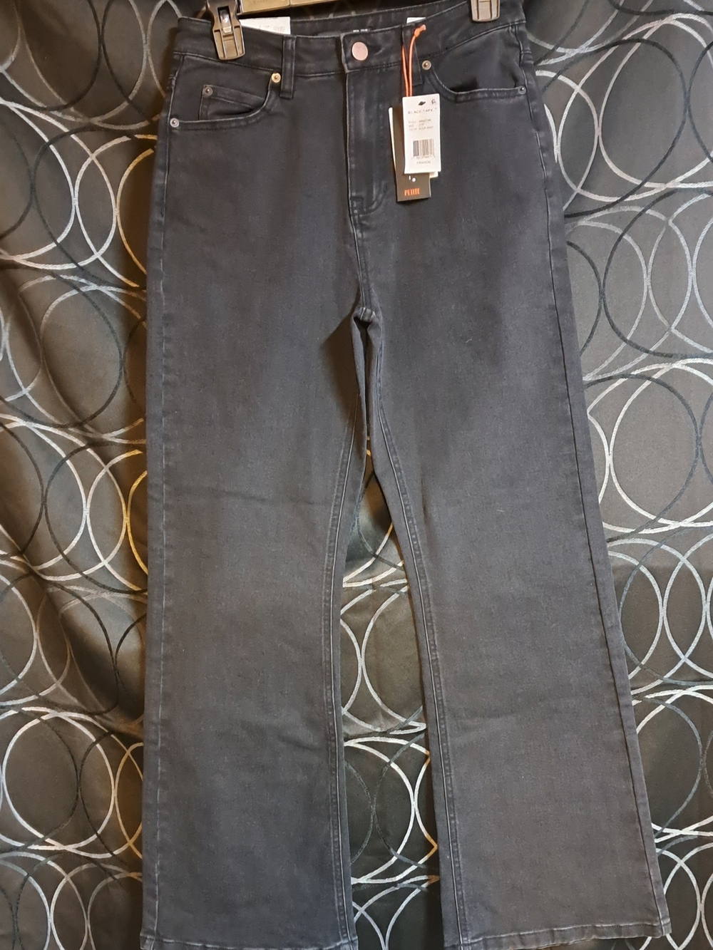 Black Tape_ Women's Black Wide-Leg High-Rise Jeans